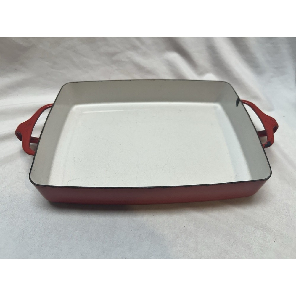 Vtg DANSK Kobenstyle FRANCE Red Enamel Large Baking Pan Casserole Dish 10.75"
